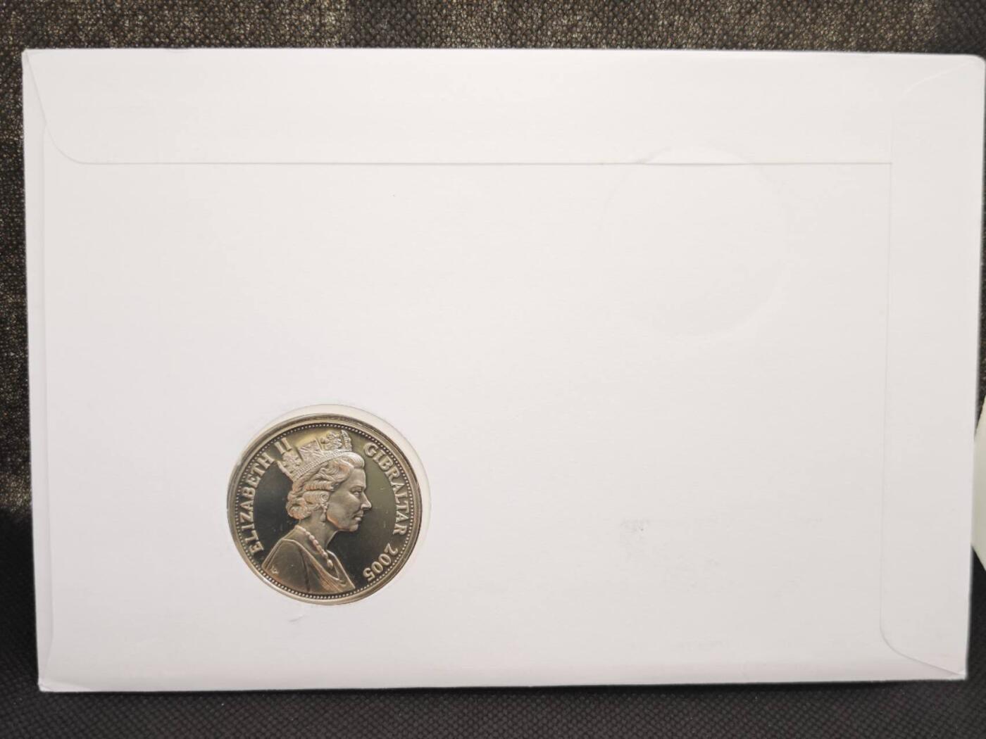 【淘币小摊】限时拍第八百零七拍  克朗币邮币封场  满百包邮可预留两周  周一统一发货   直布罗陀2005面女王80周岁克朗纪念币邮币封