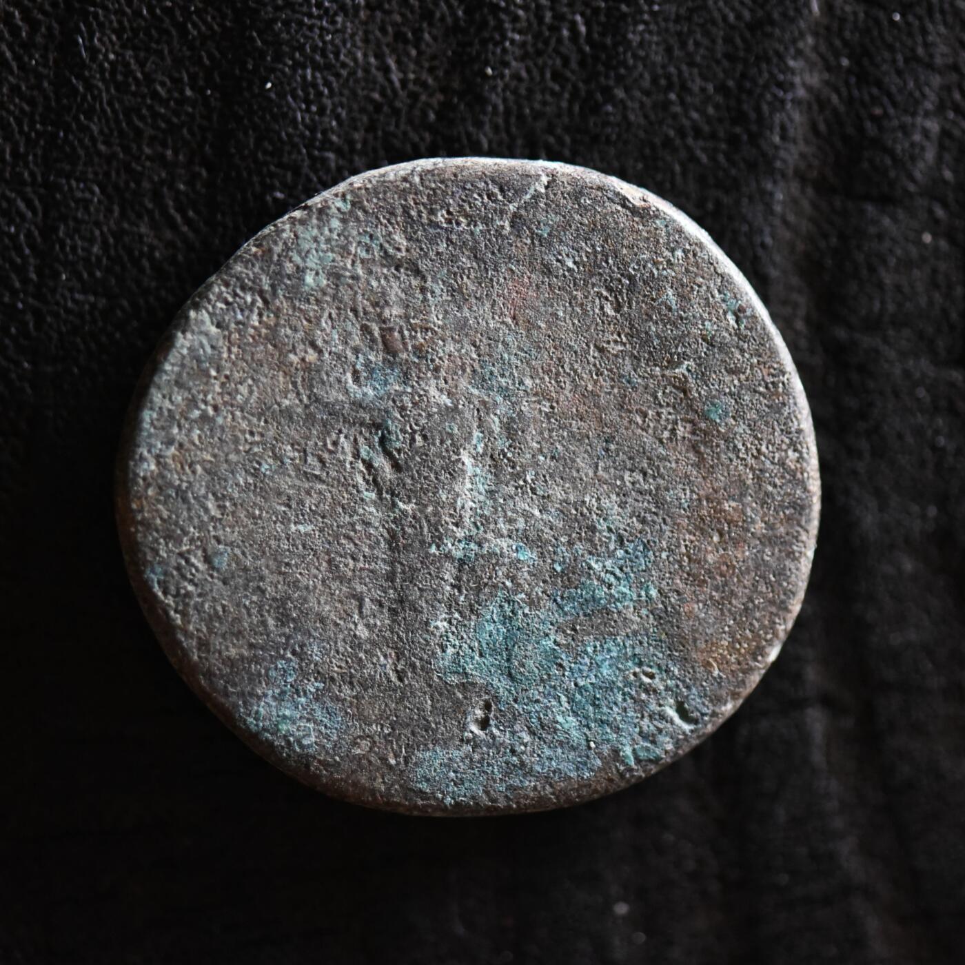 【良泉】第42期【自动场】12月4日晚19.30点开拍！99枚域外古代钱币专场  11.5克，公元92-94年【古罗马】弗拉维王朝最后一位皇帝——图密善（日耳曼征服者头衔，第十六次执政官时期）背英勇拟人男像，都庞第（双阿斯）铜币