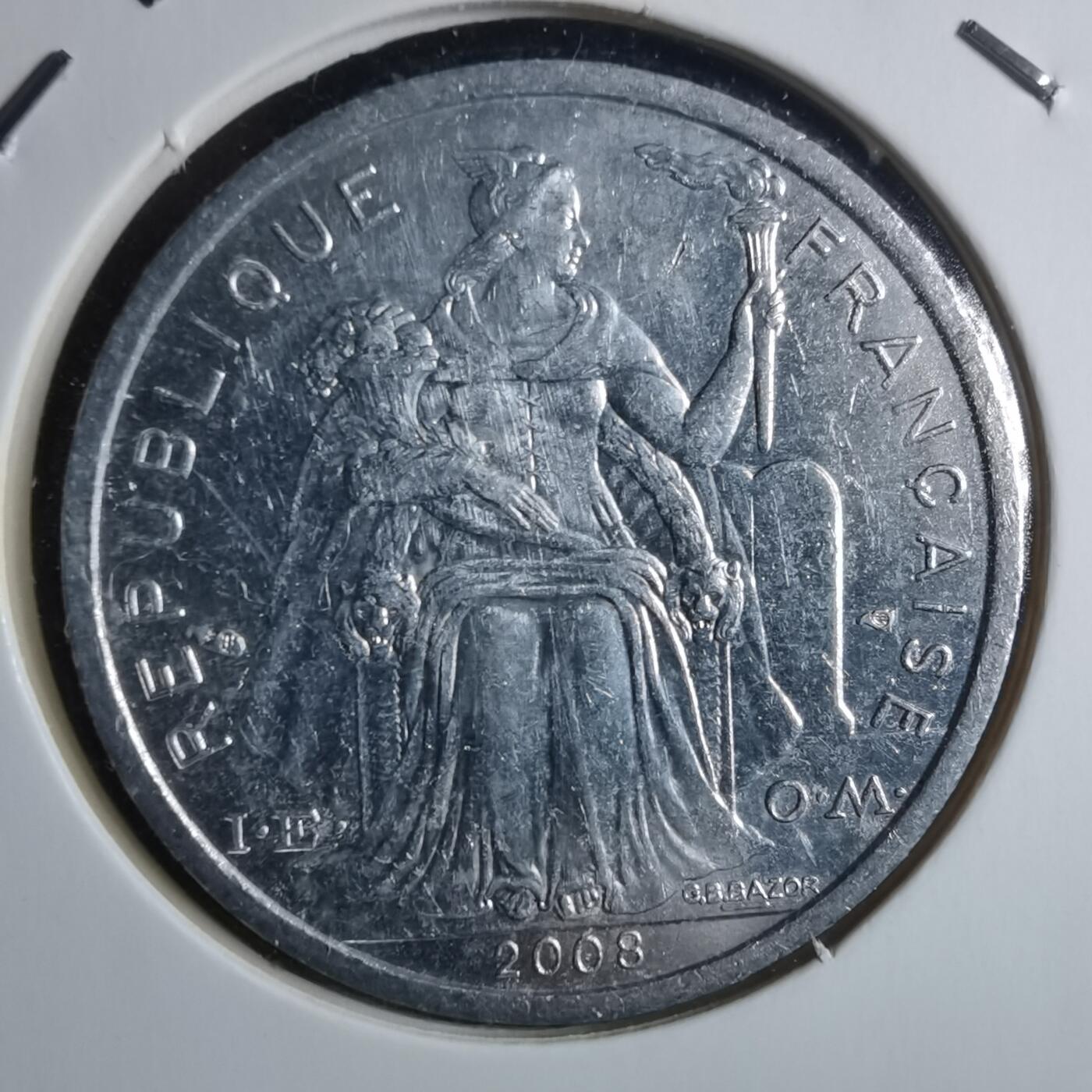 沼泽如烟--第912场 法属新喀里多尼亚2008年2法郎