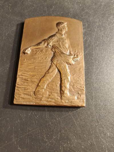 老王徽章第165期 - 法国农业方形大铜章     61×39mm.    76.6g