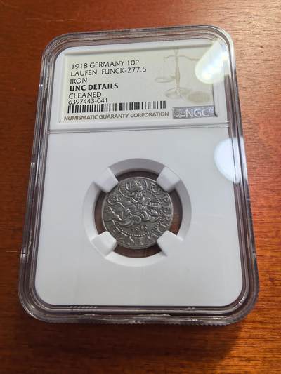 长老汇蛇年精选第七十七场拍卖 - 1918 德紧劳芬10芬尼铁币，NGC UNC，哥茨作品