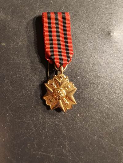 老王徽章第165期 - 比利时金级民事功绩奖章迷你章
