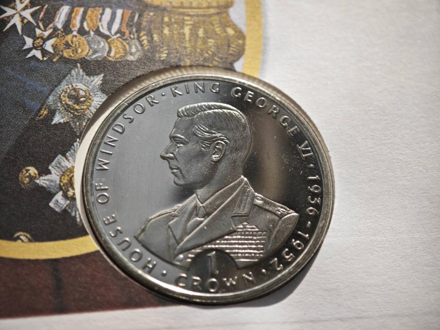 【淘币小摊】限时拍第八百零七拍  克朗币邮币封场  满百包邮可预留两周  周一统一发货    直布罗陀1993年君主系列乔治六世克朗纪念币邮币封