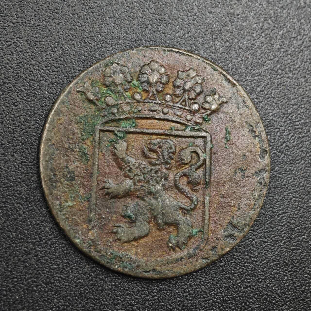 【淘币小摊】实时拍第八百零四拍   散币银币场   满百包邮可预留二周 每周一统一发货   荷属东印度1734年1杜伊特铜币