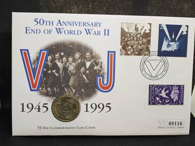 【淘币小摊】限时拍第八百零七拍  克朗币邮币封场  满百包邮可预留两周  周一统一发货  -  英国1995年二战胜利50周年2镑纪念币邮币封