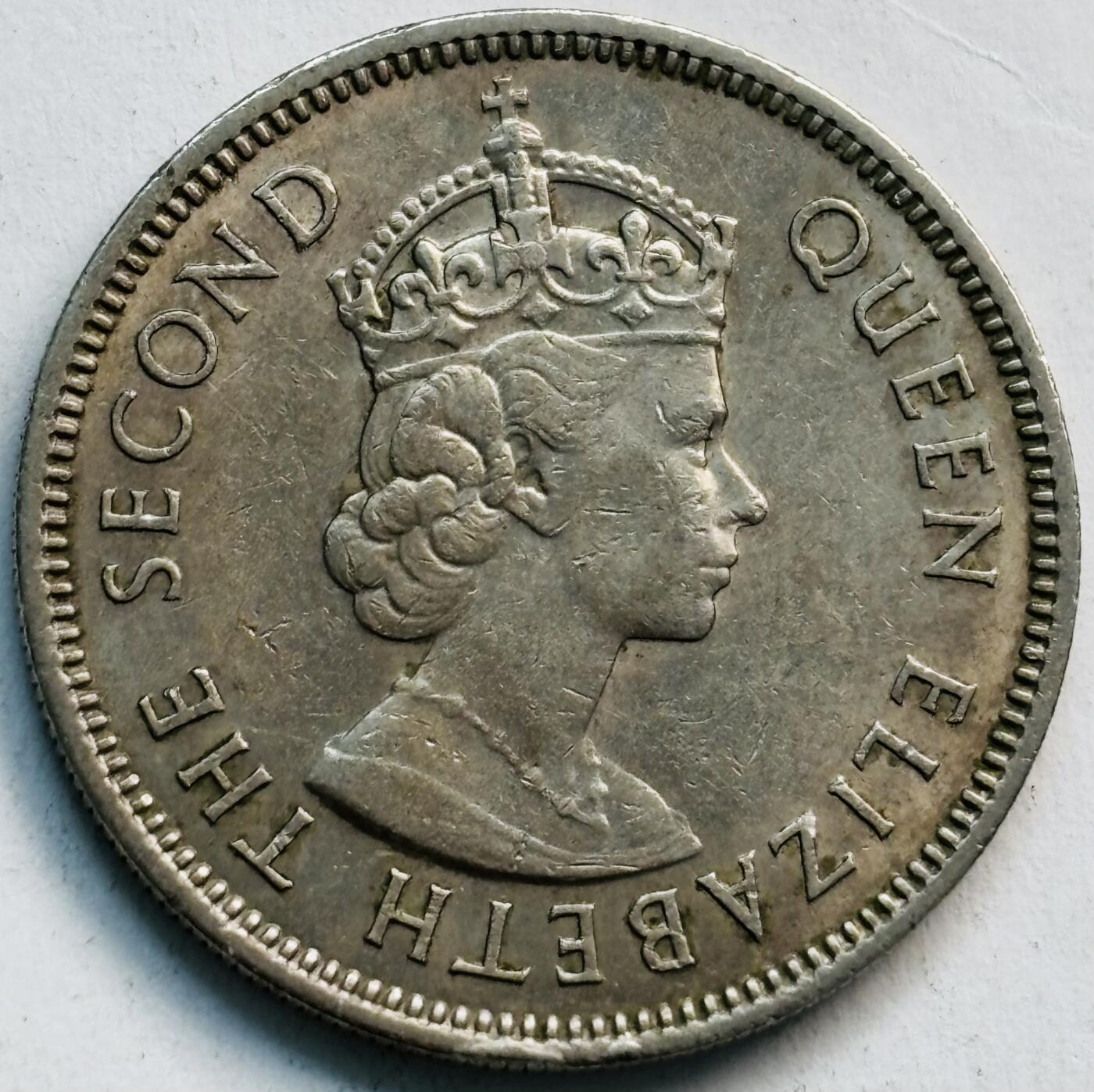 文馨钱币收藏第 282 场，【 长期接收代拍品】，加拿大老铜代用币，银币，德三系列场 1972 年英属香港女王大 5 毫