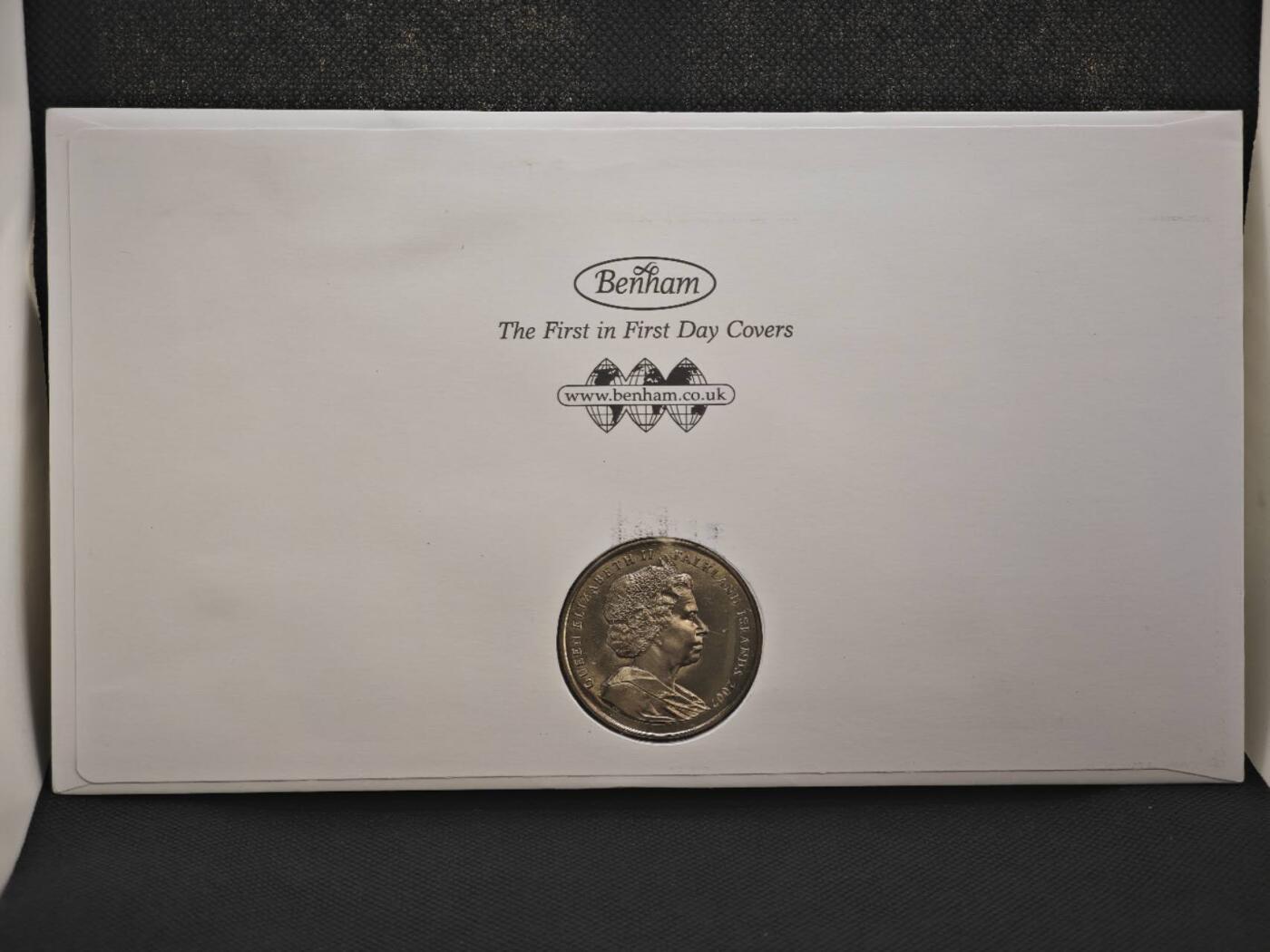 【淘币小摊】限时拍第八百零七拍  克朗币邮币封场  满百包邮可预留两周  周一统一发货  福克兰群岛2007年解放25周年克朗纪念币邮币封