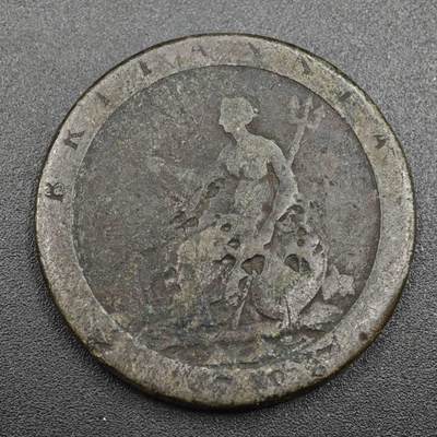 【淘币小摊】实时拍第八百零四拍   散币银币场   满百包邮可预留二周 每周一统一发货   - 英国1797年乔治三世车轮一便士铜币