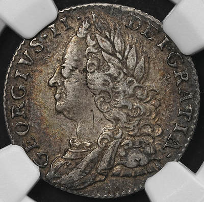 修遠堂世界钱币第九十四期 - NGC XF45 1757年英国6便士银币