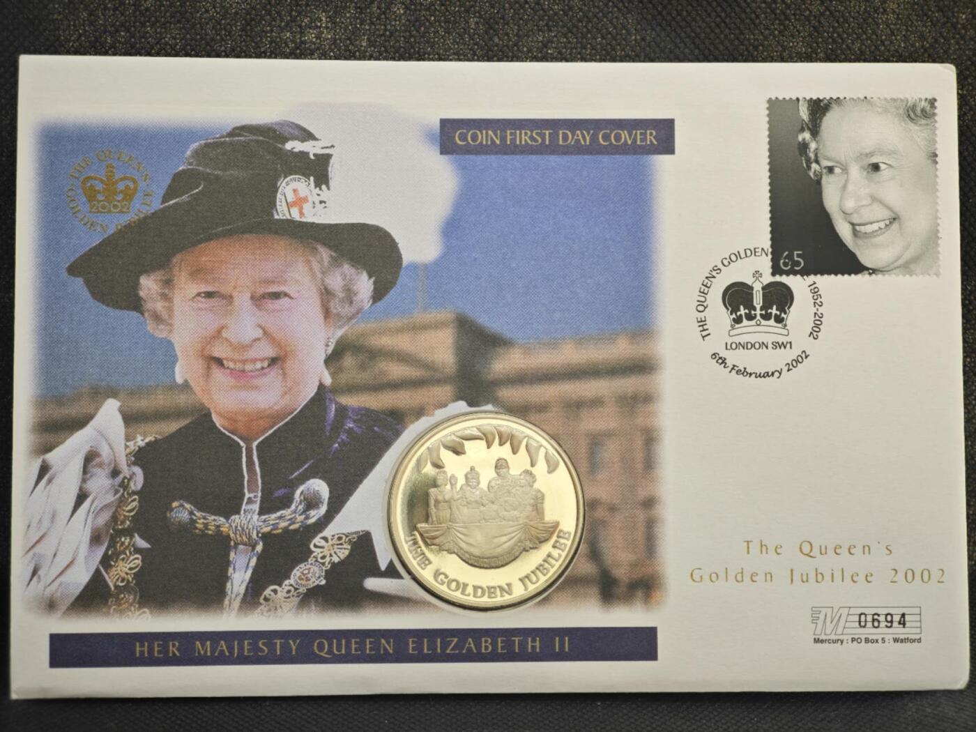 【淘币小摊】限时拍第八百零七拍  克朗币邮币封场  满百包邮可预留两周  周一统一发货    福克兰群岛2002年女王登基金禧50便士纪念币邮币封