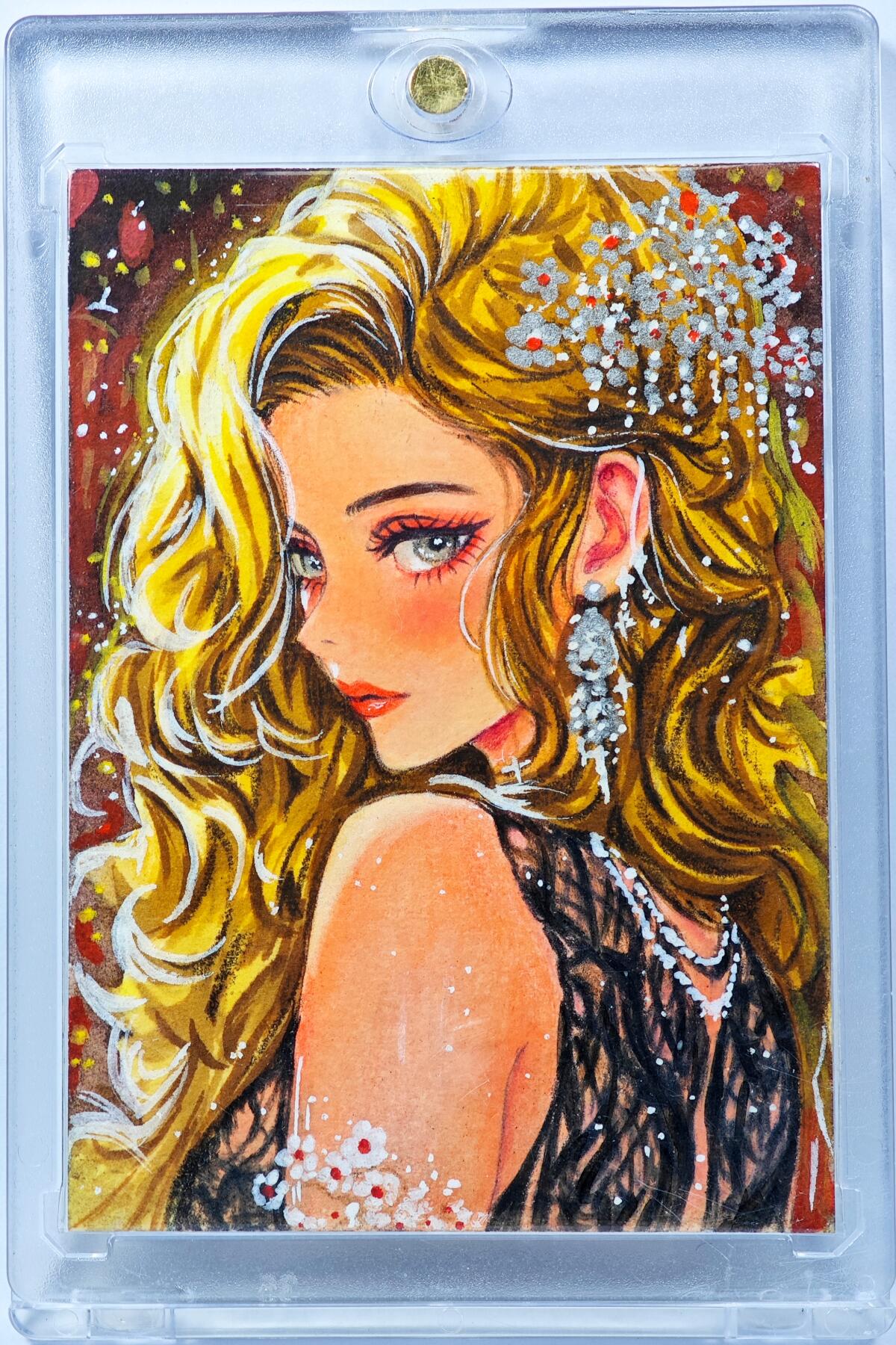 白泽拍卖卡牌手绘专场第29期（忽有故人心上过，回首山河已是秋） 2025 茉卡手绘卡 纸醉金迷  kiki亲签 卡砖封装