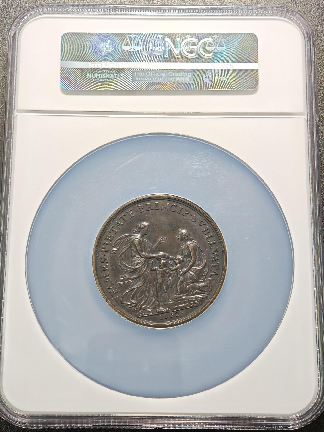 【德藏】世界币章拍卖第154期（拍品征集中~欢迎藏友联系） 1662年 法国路易十四 粮食歉收饥荒主题大铜章 NGC MS61BN 直径51mm，由雕刻师Warin设计