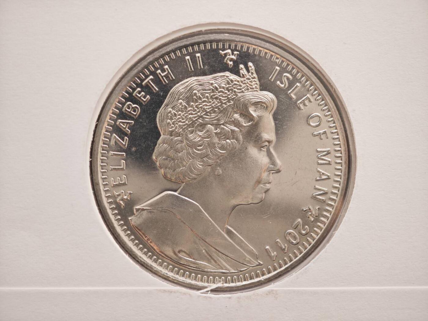 【淘币小摊】限时拍第八百零七拍  克朗币邮币封场  满百包邮可预留两周  周一统一发货  马恩岛2011年女王钻禧克朗纪念币邮币封