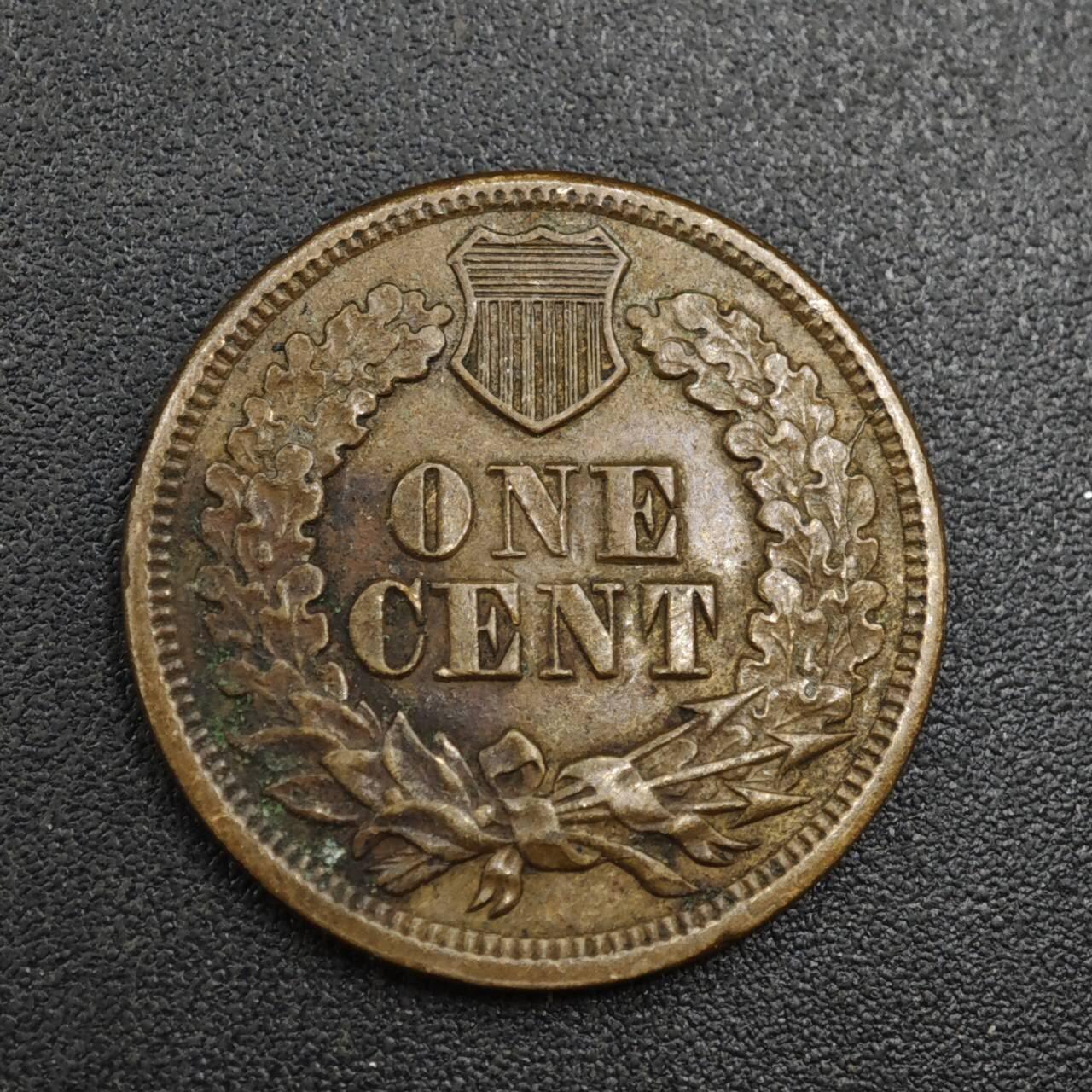 【淘币小摊】实时拍第八百零四拍   散币银币场   满百包邮可预留二周 每周一统一发货   美国1866年印第安一分铜币早期年份少见