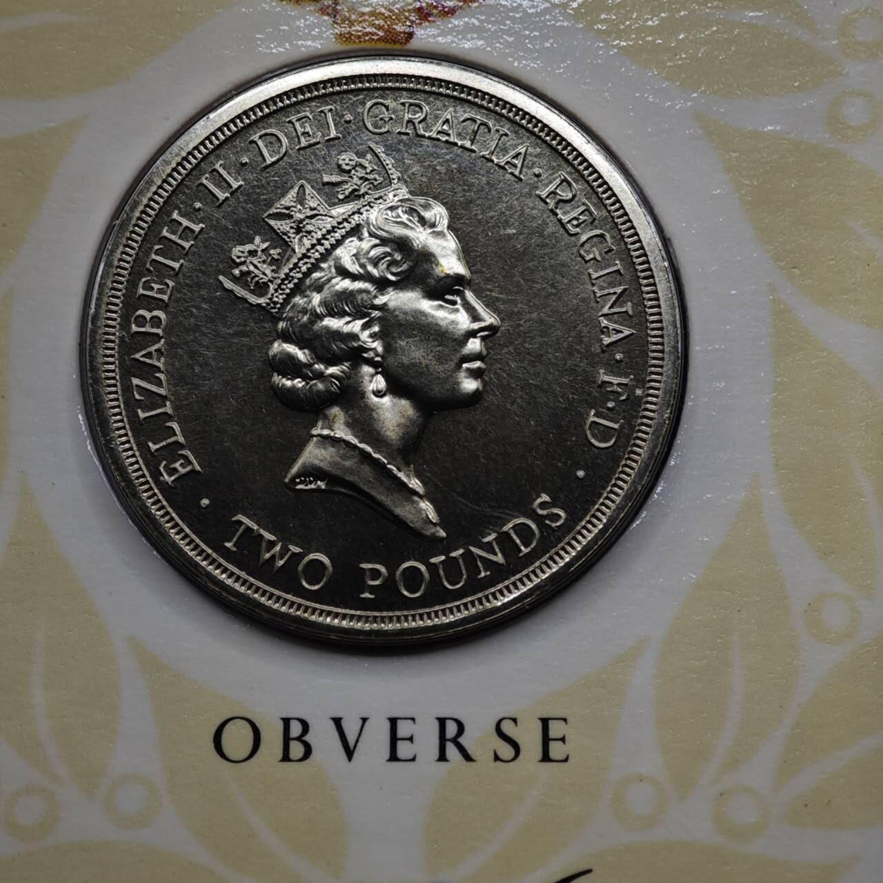 【淘币小摊】限时拍第八百零七拍  克朗币邮币封场  满百包邮可预留两周  周一统一发货  英国1986年英联邦运动会2镑纪念币卡册