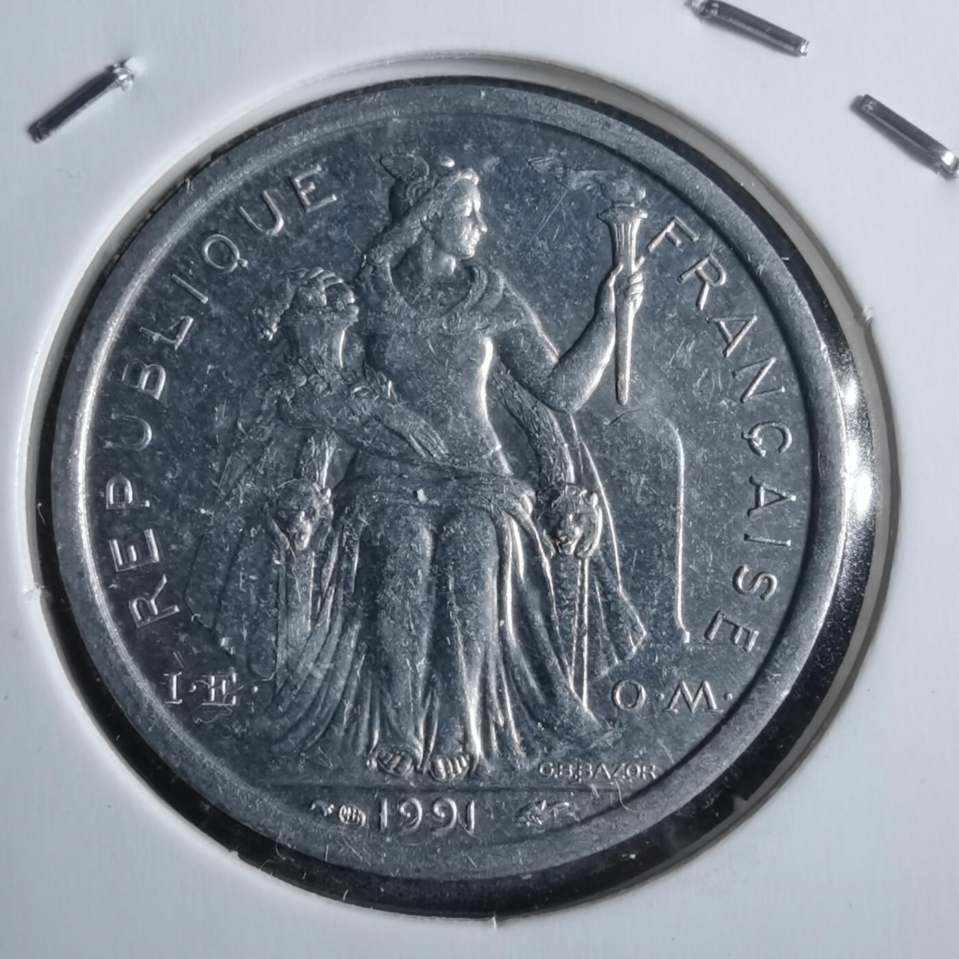 沼泽如烟--第912场 法属新喀里多尼亚1991年1法郎