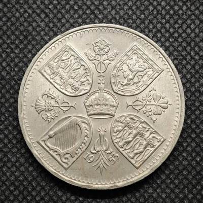 【淘币小摊】限时拍第八百零七拍  克朗币邮币封场  满百包邮可预留两周  周一统一发货  -   英国1953年女王加冕5先令纪念币