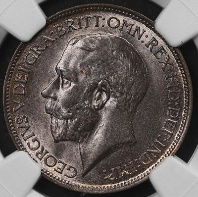 修遠堂世界钱币第九十四期 - NGC MS65BN 1923年英国1/2便士铜币