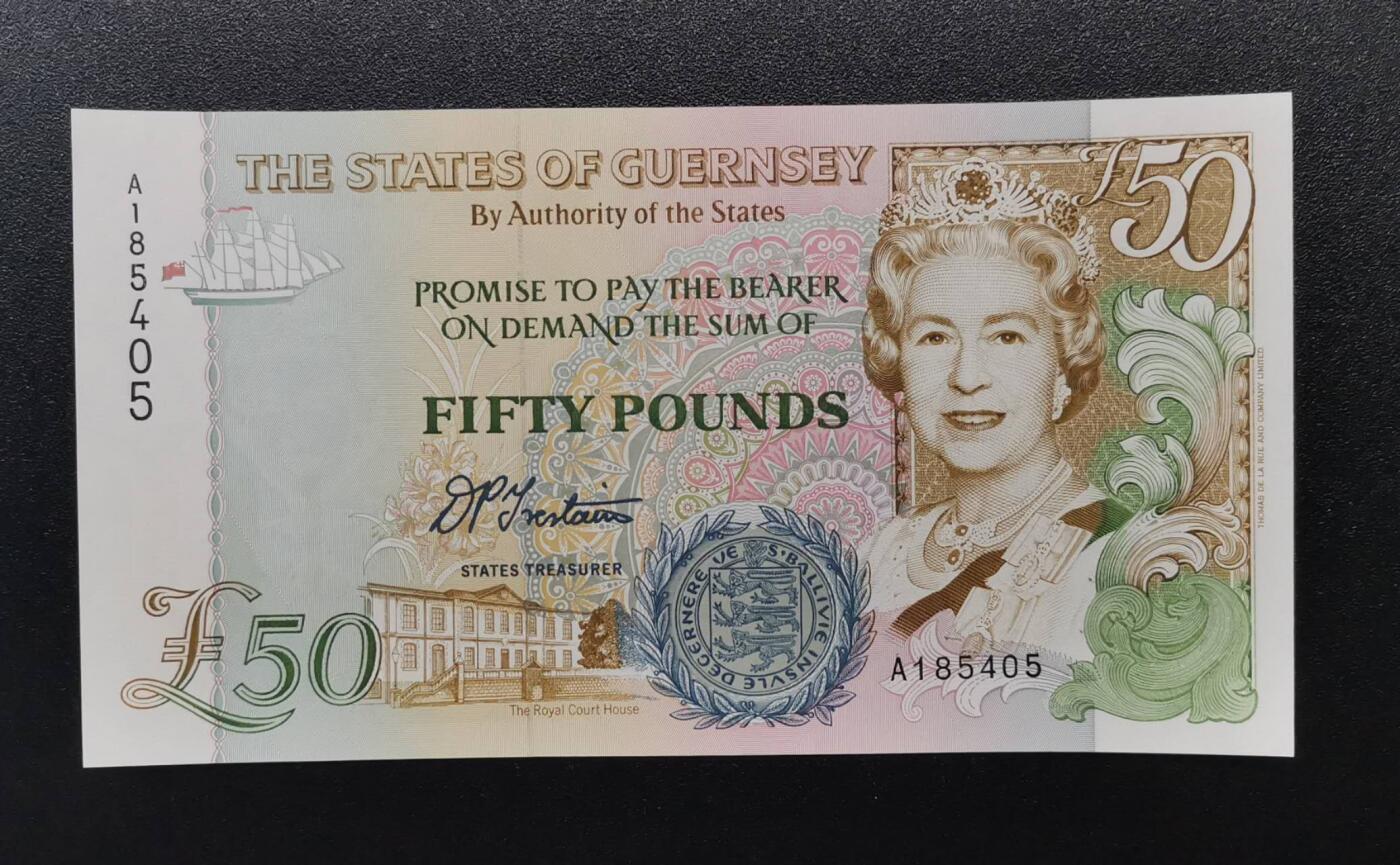 《艾美收藏》第221期-11.23周日黄金场精品荟萃 根西1994年A冠50镑最高值UNC 女王钞 Pick#59