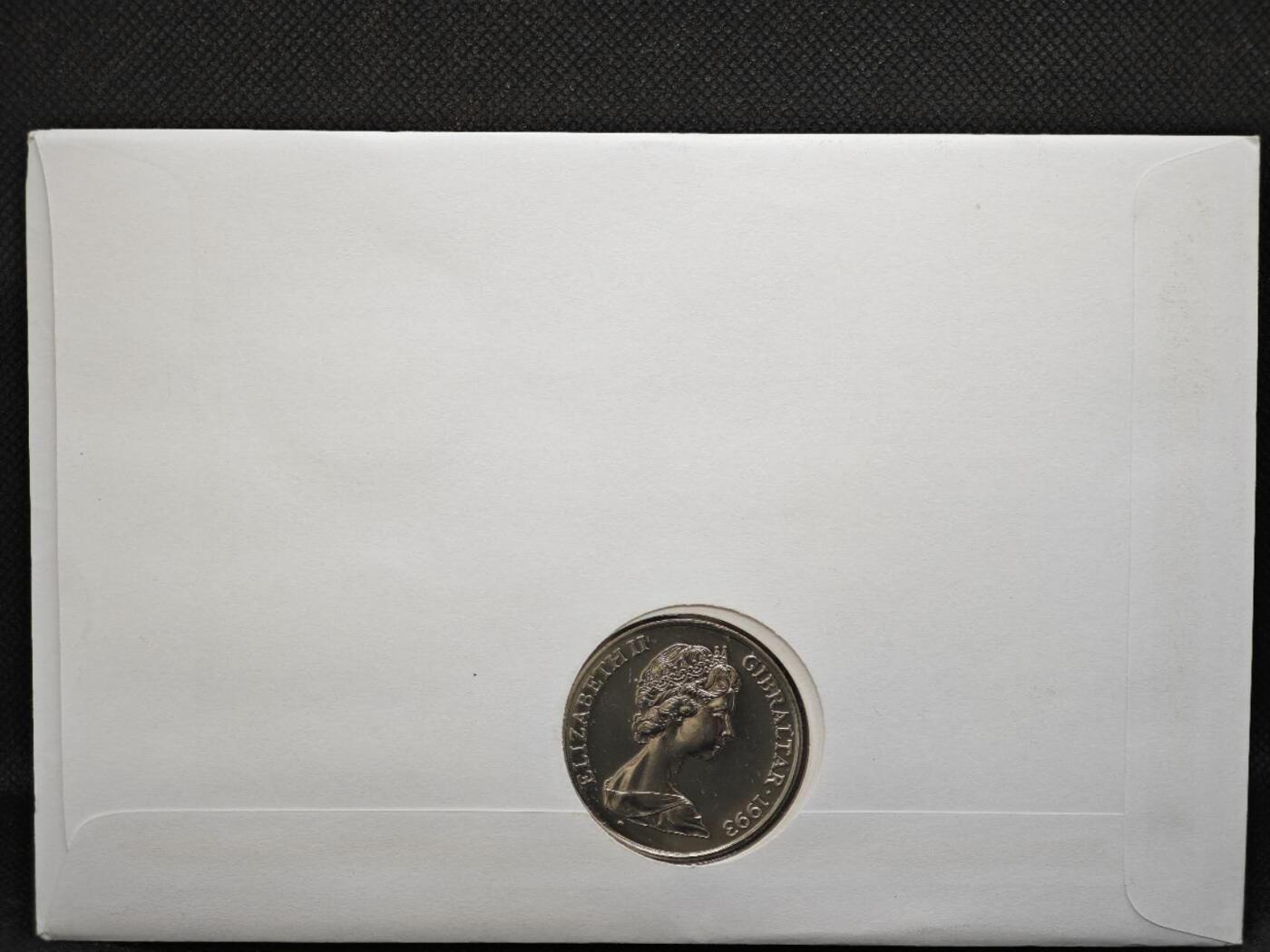 【淘币小摊】限时拍第八百零七拍  克朗币邮币封场  满百包邮可预留两周  周一统一发货   直布罗陀1993年女王加冕40周年克朗纪念币邮币封