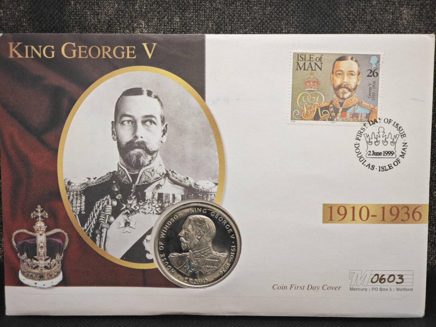 【淘币小摊】限时拍第八百零七拍  克朗币邮币封场  满百包邮可预留两周  周一统一发货   直布罗陀1993年君主系列乔治五世克朗纪念币邮币封