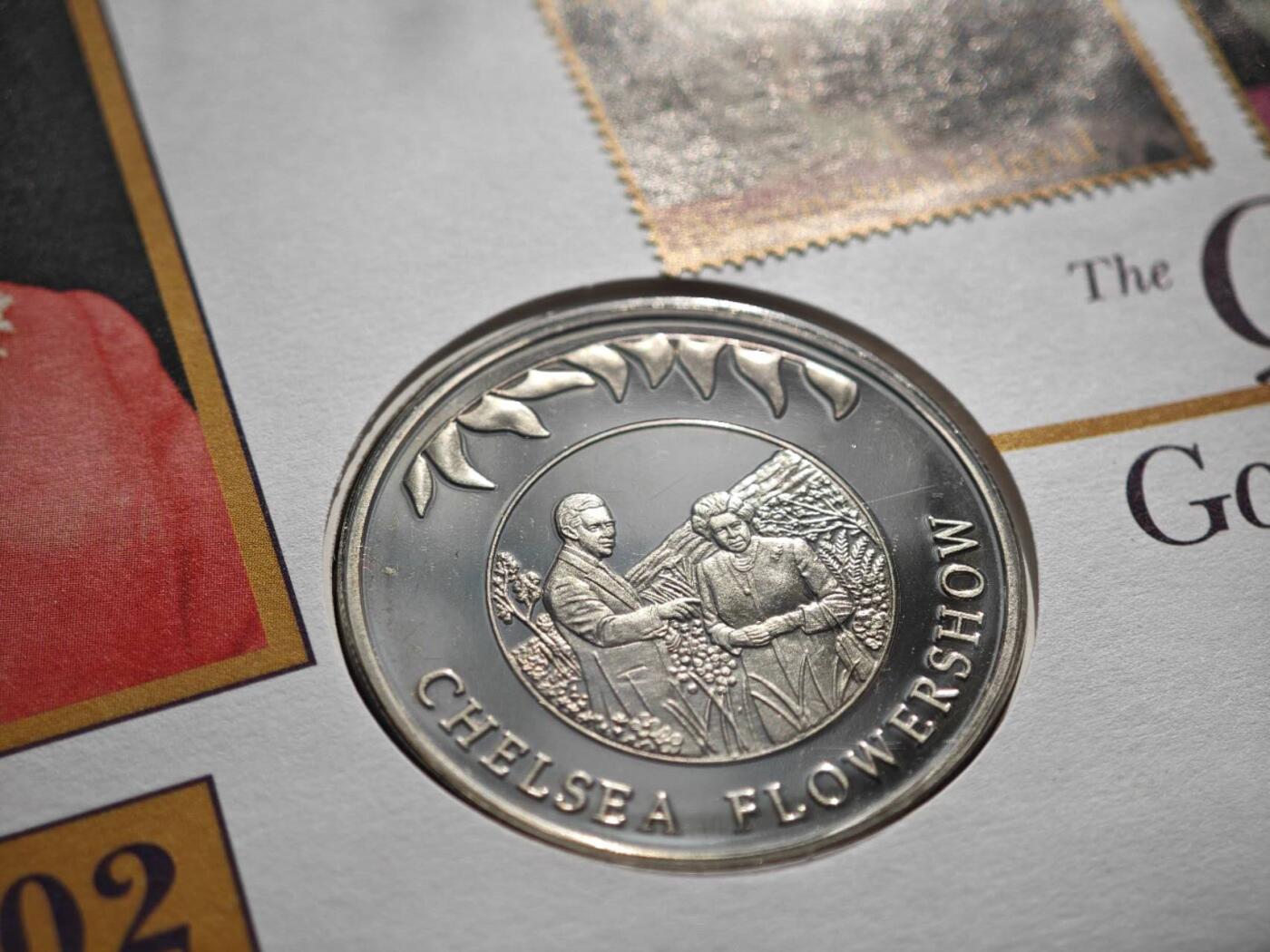 【淘币小摊】限时拍第八百零七拍  克朗币邮币封场  满百包邮可预留两周  周一统一发货    福克兰群岛2002年女王登基金禧50便士纪念币邮币封