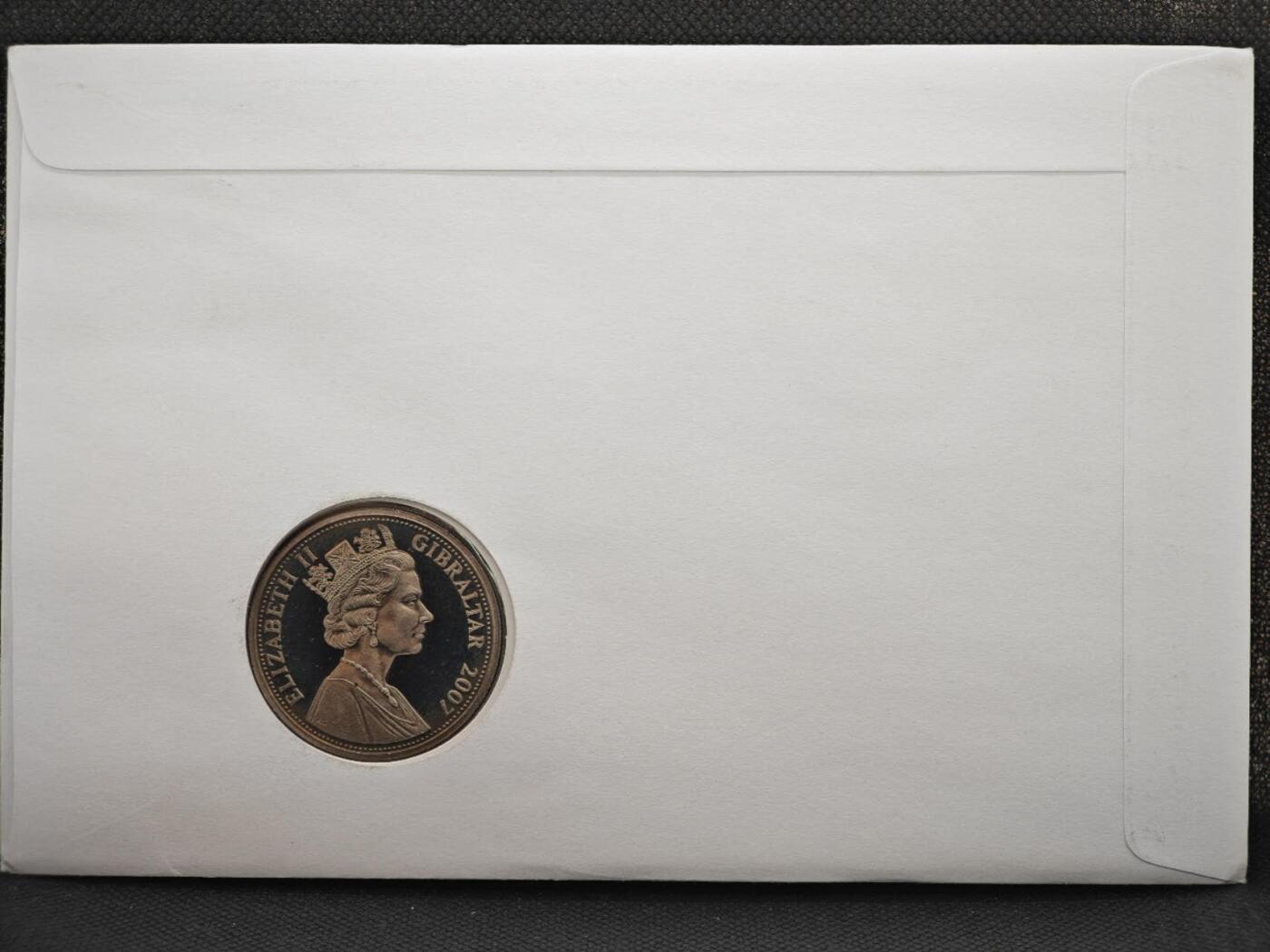 【淘币小摊】限时拍第八百零七拍  克朗币邮币封场  满百包邮可预留两周  周一统一发货    直布罗陀2007年女王大婚钻禧克朗纪念币邮币封