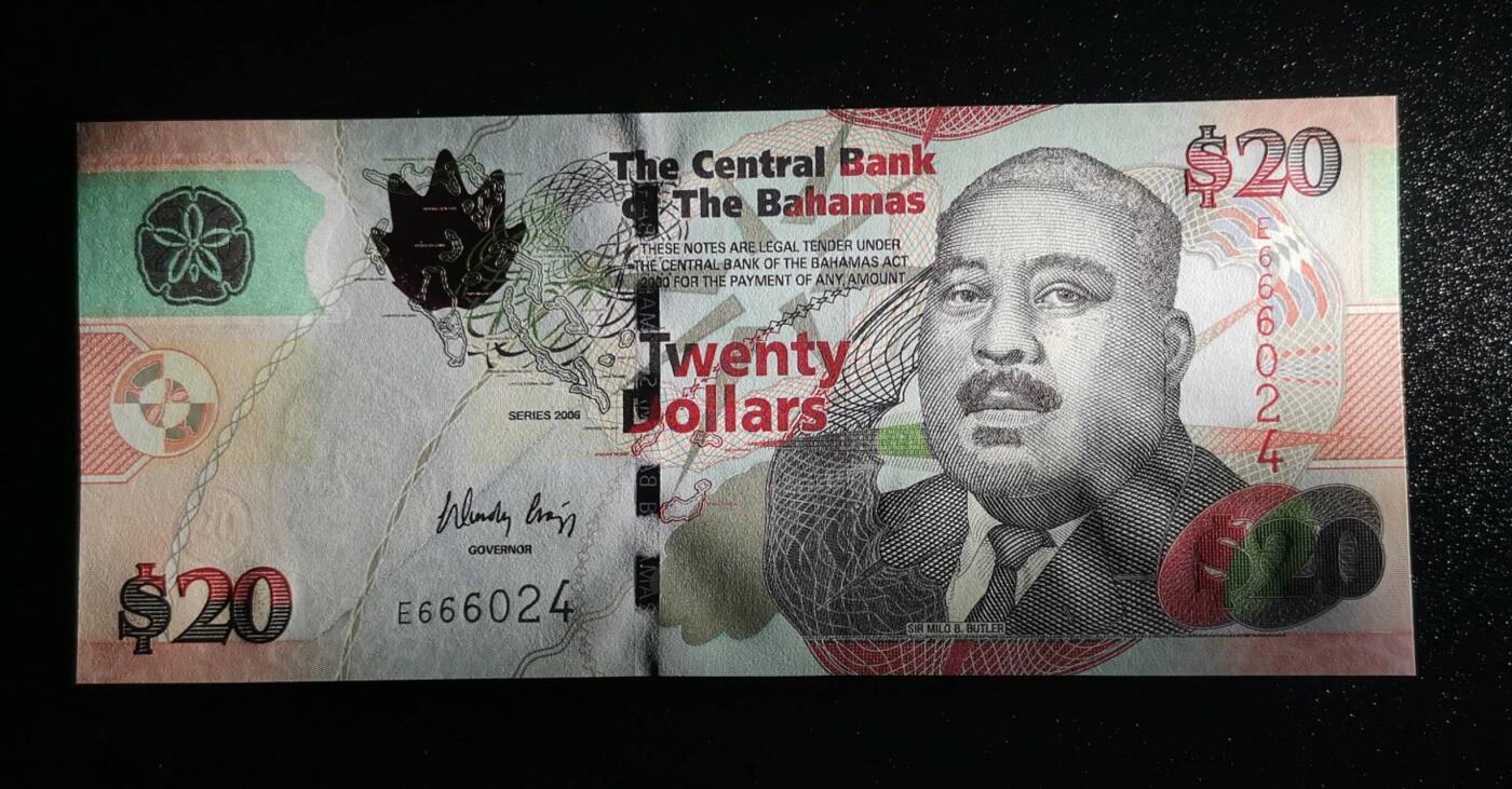 《艾美收藏》第221期-11.23周日黄金场精品荟萃 巴哈马2006年20元UNC 少见品种 Pick#74