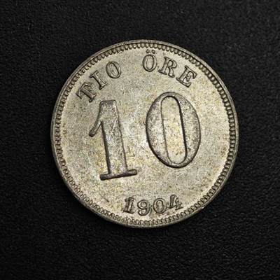 【淘币小摊】实时拍第八百零四拍   散币银币场   满百包邮可预留二周 每周一统一发货   - 瑞典1904年10欧尔银币