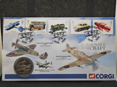 【淘币小摊】限时拍第八百零七拍  克朗币邮币封场  满百包邮可预留两周  周一统一发货  -  马恩岛1995年二战战斗机克朗纪念币邮币封