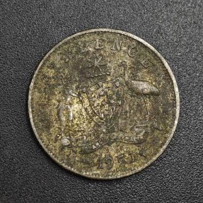 【淘币小摊】实时拍第八百零四拍   散币银币场   满百包邮可预留二周 每周一统一发货   - 澳大利亚1951年乔治六世6便士银币