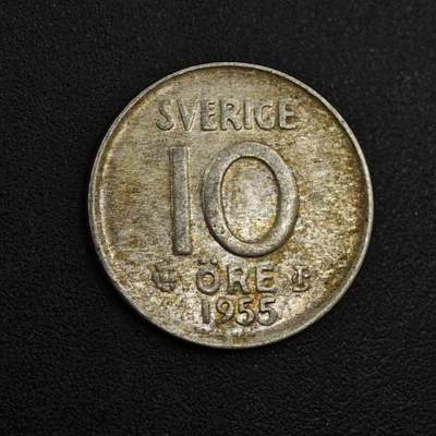 【淘币小摊】实时拍第八百零四拍   散币银币场   满百包邮可预留二周 每周一统一发货   - 瑞典1955年10欧尔银币