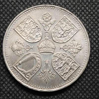 【淘币小摊】限时拍第八百零七拍  克朗币邮币封场  满百包邮可预留两周  周一统一发货  -   英国1953年女王加冕5先令纪念币