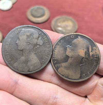 南宋泉阁俄币 外币 国币 专场第十九期 【送拍无额外佣金】 - 英国 1872/1887年 早期维多利亚1便士一对 通货