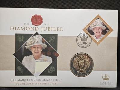 【淘币小摊】限时拍第八百零七拍  克朗币邮币封场  满百包邮可预留两周  周一统一发货  -  福克兰群岛2012年女王登基60周年克朗纪念币邮币封