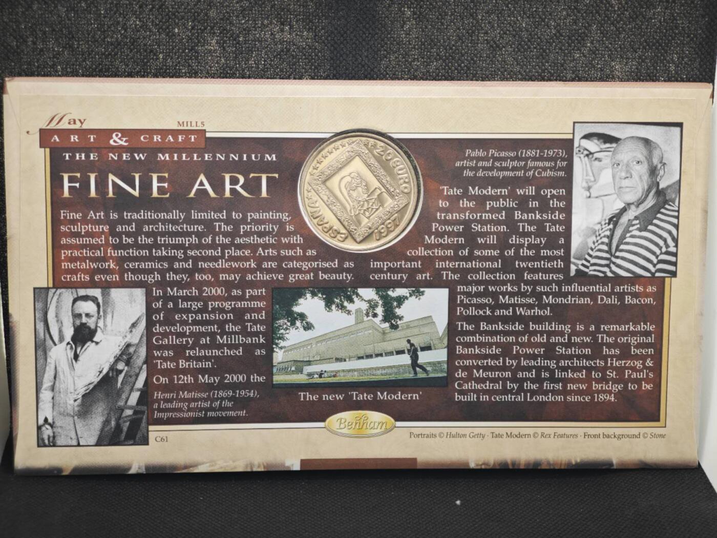 【淘币小摊】限时拍第八百零七拍  克朗币邮币封场  满百包邮可预留两周  周一统一发货   英国1997年毕加索纪念章邮币封