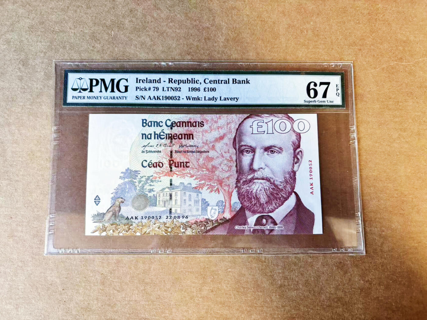 【Blue Auction】世界纸币精拍第754期——18级TOP拍卖/信誉/品质/专业/高效💫  【AAK首发冠无47 非常少见】1996年100镑 PMG67EPQ 设计精美 高分老壳 