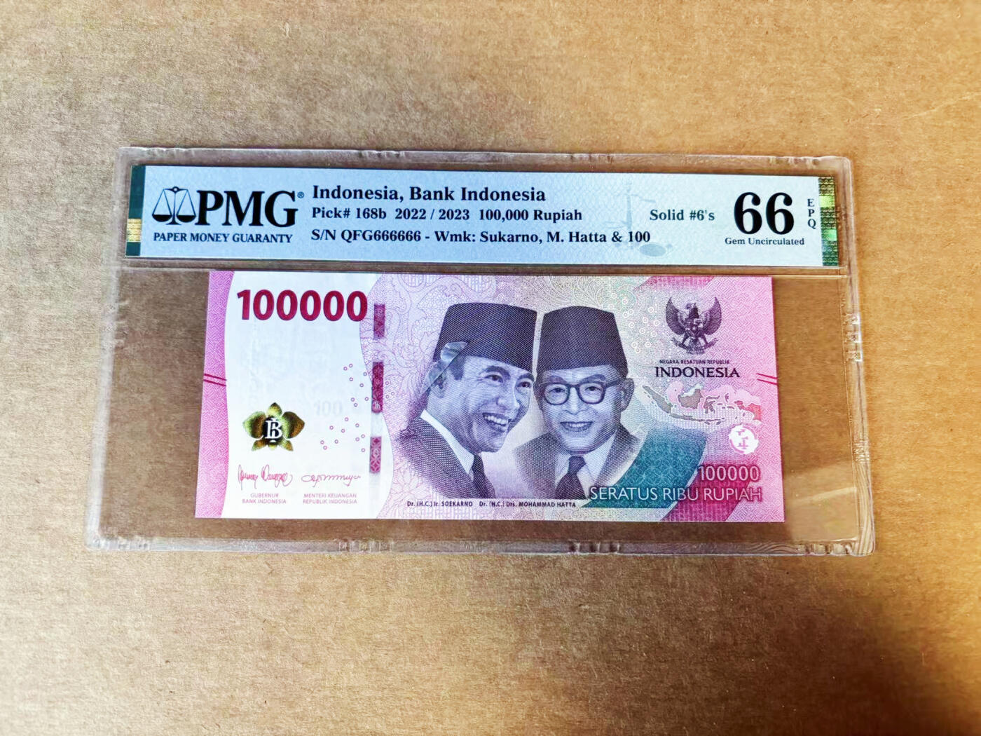 【Blue Auction】世界纸币精拍第754期——18级TOP拍卖/信誉/品质/专业/高效💫 【全同6】印尼 2022年100000卢比 PMG66EPQ 