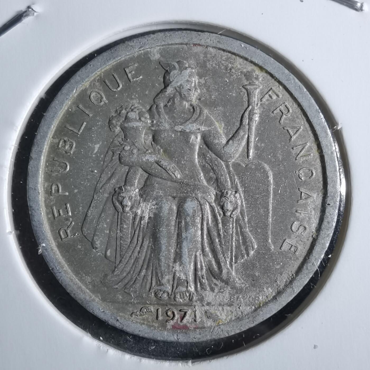 沼泽如烟--第912场 法属新喀里多尼亚1971年1法郎