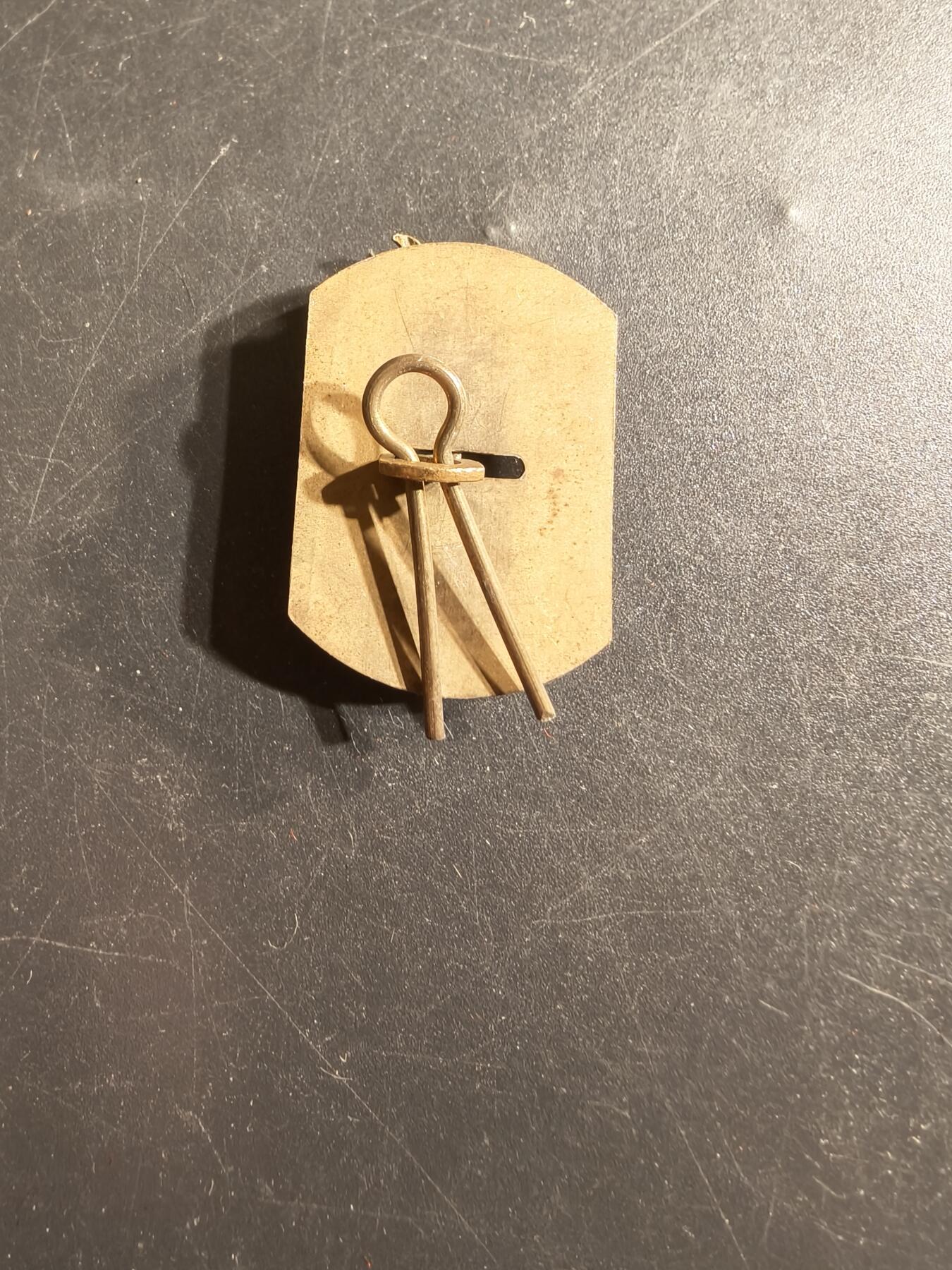 老王徽章第165期 英国皇家炮兵帽徽     一战时期带插销 