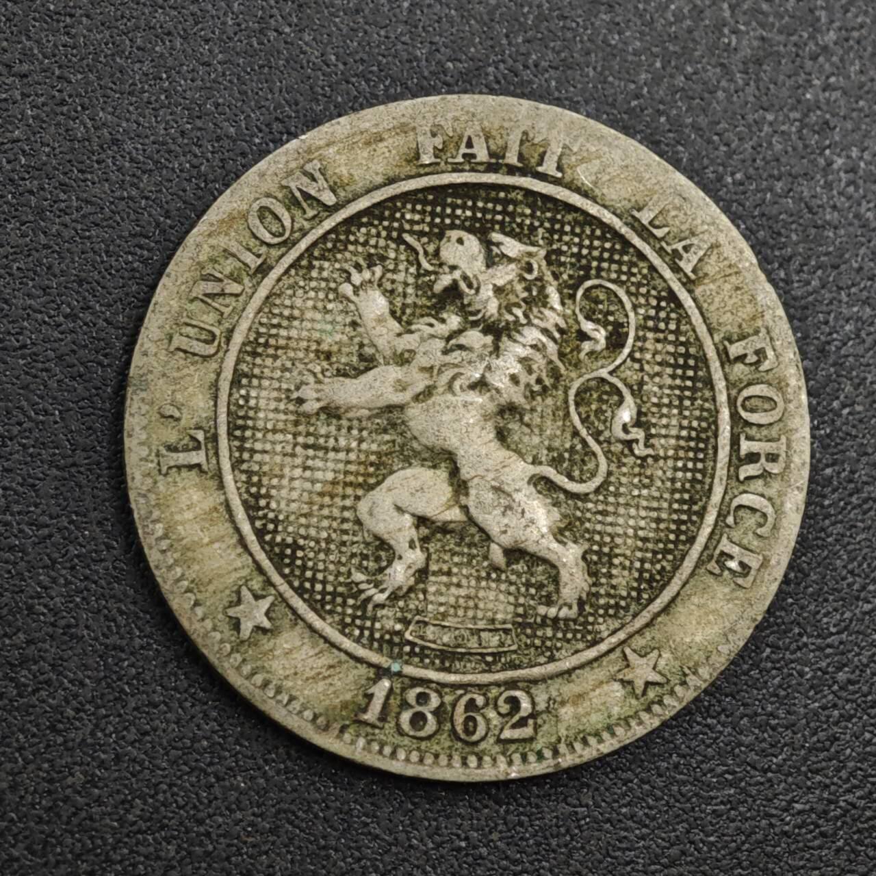 【淘币小摊】实时拍第八百零四拍   散币银币场   满百包邮可预留二周 每周一统一发货   比利时1862年5分镍币