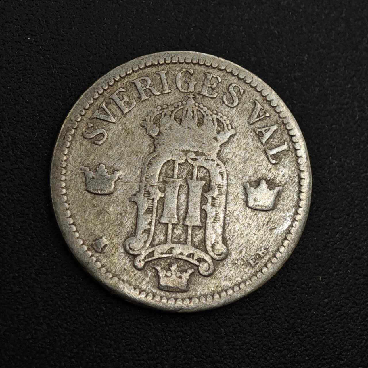 【淘币小摊】实时拍第八百零四拍   散币银币场   满百包邮可预留二周 每周一统一发货   瑞典1907年25欧尔银币