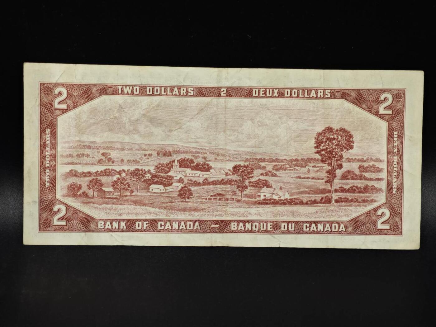 【淘币小摊】限时拍第八百零五拍  纸币场  满百包邮可预留两周  周一统一发货  加拿大1954年2元纸币【有折】