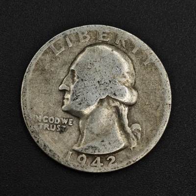 【淘币小摊】实时拍第八百零四拍   散币银币场   满百包邮可预留二周 每周一统一发货   - 美国1942年25分银币