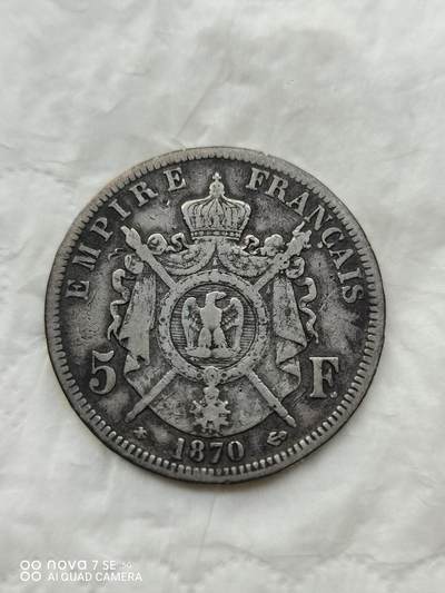 外国银币 1870年法国5法郎大银币