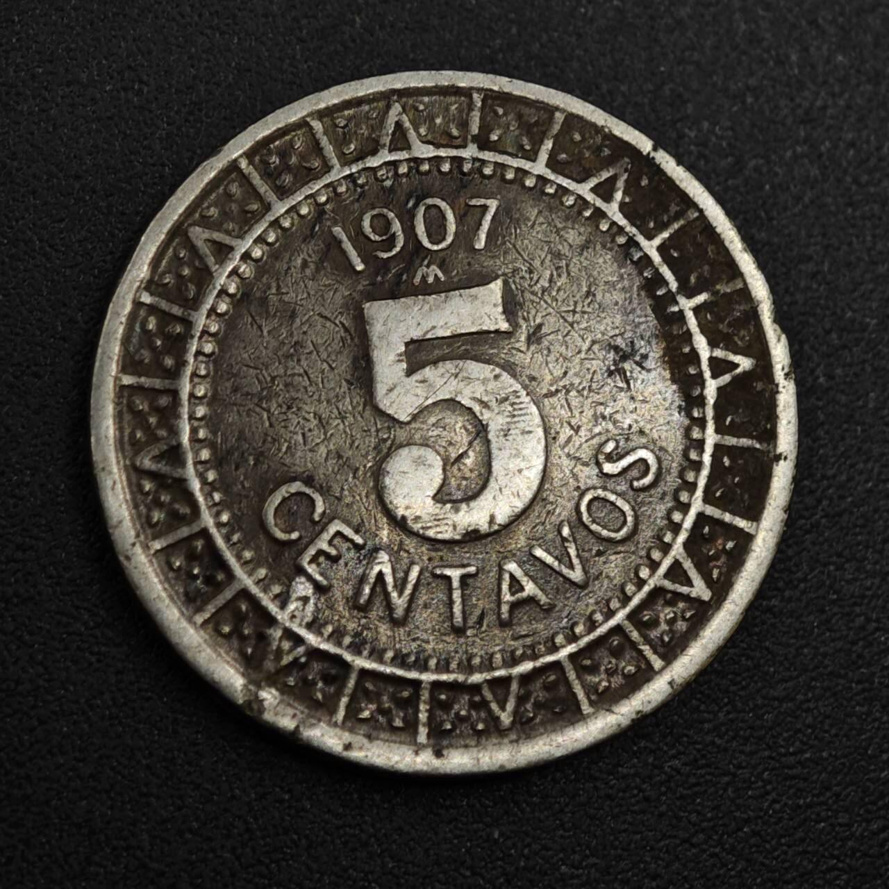 【淘币小摊】实时拍第八百零四拍   散币银币场   满百包邮可预留二周 每周一统一发货   墨西哥1907年5分镍币