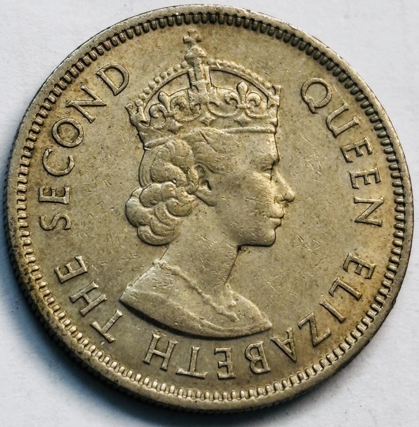 文馨钱币收藏第 282 场，【 长期接收代拍品】，加拿大老铜代用币，银币，德三系列场 1972 年英属香港女王大 5 毫