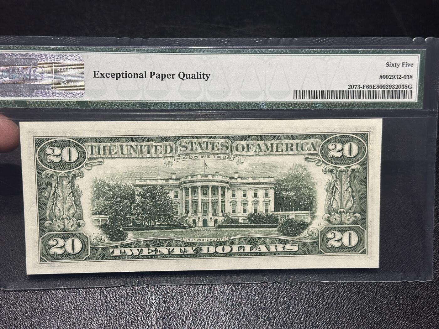 《外钞收藏家》第五百八十七期（精选场）（本平台长期征集拍品、欢迎藏友们联系合作） 1981年美国小头版20美元 PMG65 豹子号333