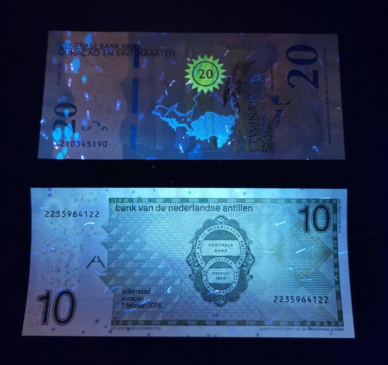 《艾美收藏》第221期-11.23周日黄金场精品荟萃 (2张首发)荷属库拉索和圣马丁20加勒比盾&荷属安的列斯10盾UNC