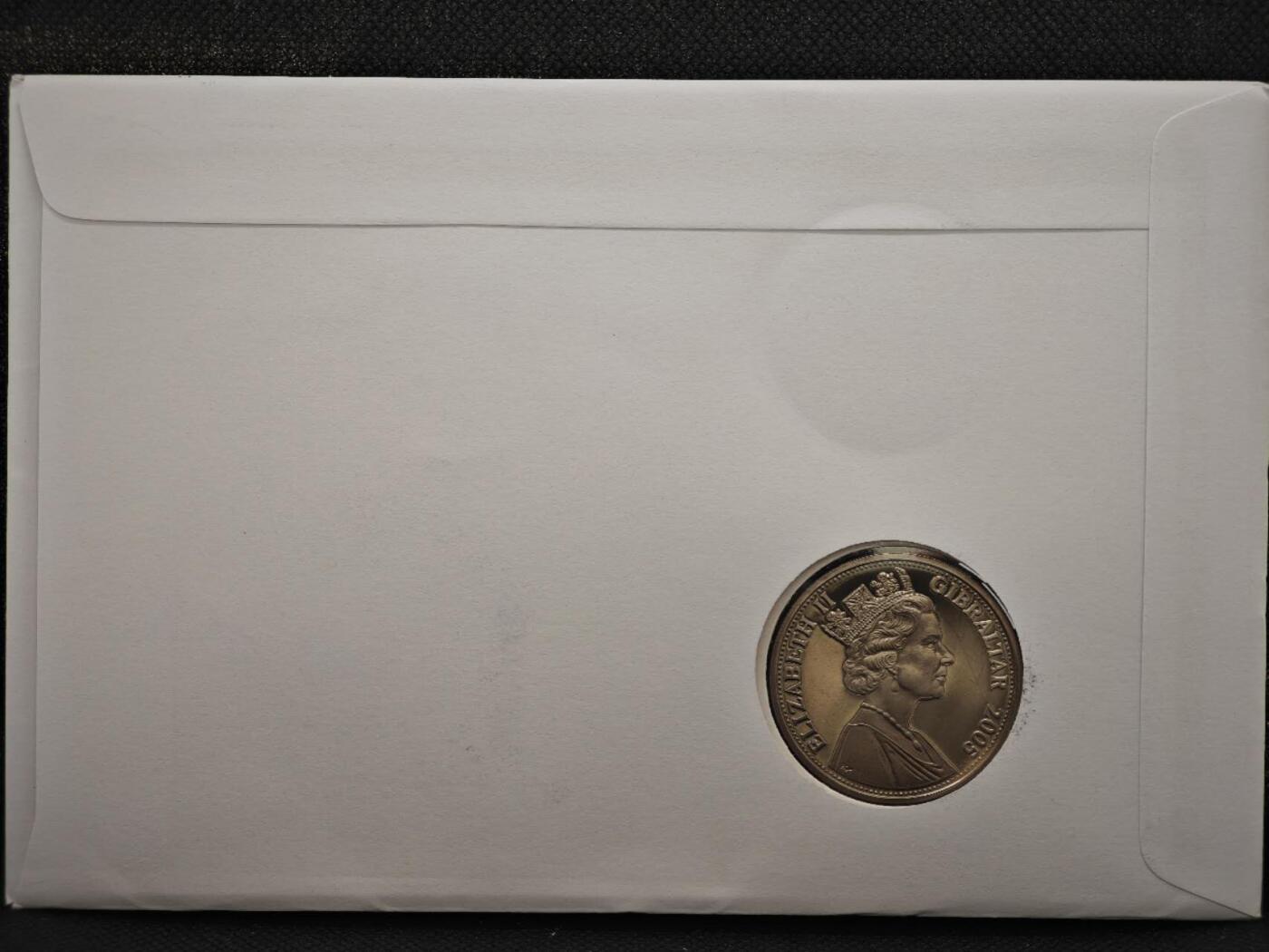 【淘币小摊】限时拍第八百零七拍  克朗币邮币封场  满百包邮可预留两周  周一统一发货   直布罗陀2005年特拉法加海战200周年克朗纪念币邮币封